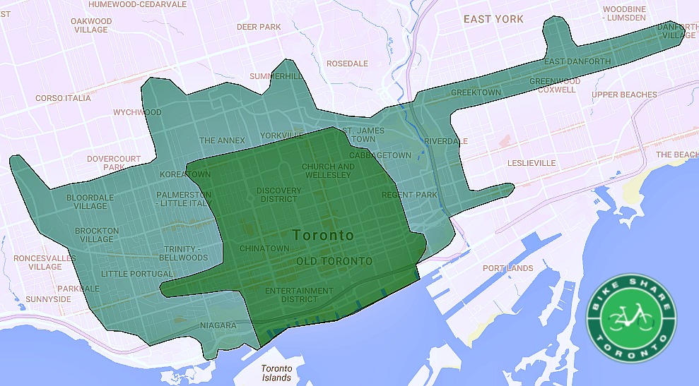 toronto bike share map Increased System Footprint Bike Share Toronto Bike Share Toronto toronto bike share map