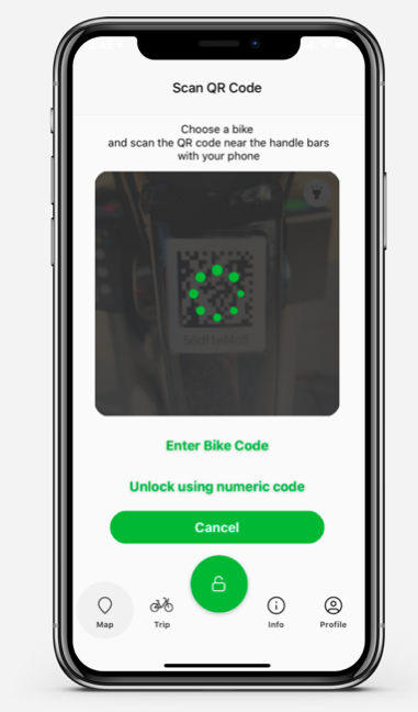 Unlock via the app
