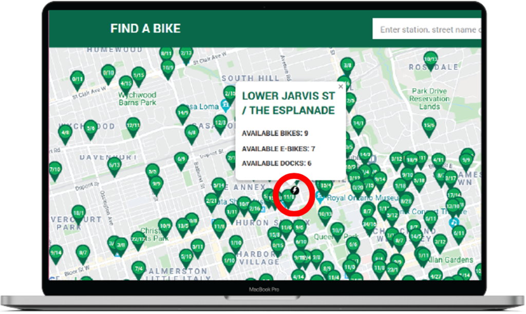 Find a Bike Share Toronto e-bike on the map